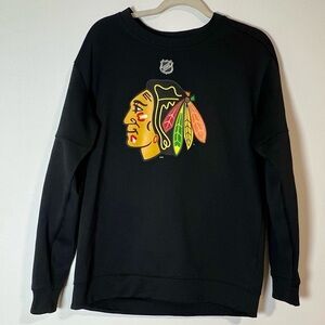 Adidas NHL Chicago Blackhawks Crewneck Sweatshirt Black Men’s Large Pullover